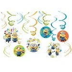 Hanging Swirl Decorations 12pk Despicable Me Minions 671798