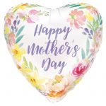 Foil Balloon 73CM Happy Mother’s Day Paint Flower Heart Shape 24155