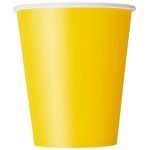 Paper Cups 8pk Yellow Solid Colour Cups 3186