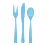Powder Blue Solid Colour Assorted Cutlery 18pk 39519