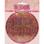 Jumbo Badge 15CM It’s My Birthday Glitz Rose Gold 55411