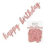 Foil Script Jointed Banner 83CM Rose Gold Happy Birthday 84833