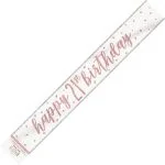 Foil Banner 2.74M Rose Gold Happy 21st Birthday 84853
