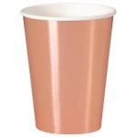 Paper Cups 8pk Rose Gold Solid Colour Tableware 53469