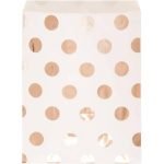 Party Bags 8pk Rose Gold Polka Dots Loot Lolly Bags 62879