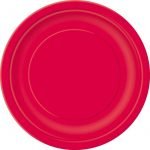 Paper Plates 18CM 8pk Red Solid Colour 3124