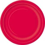 Paper Plates 18CM 8pk Red Solid Colour 3124