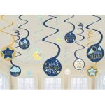 Hanging Swirl Decorations 12pk Twinkle Little Star Baby Shower 1st Birthday 672152