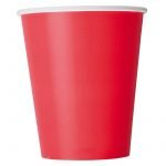 Paper Cups 8pk Ruby Red Solid Colour Cups 3126