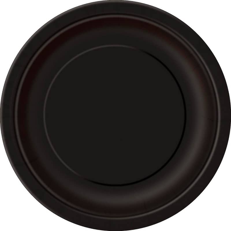 Paper Plates 23CM 8pk Black Solid Colour Party Tableware 3205