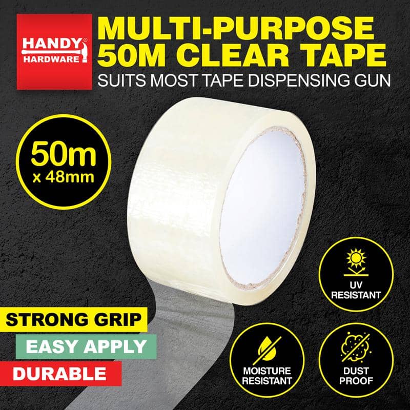Packing Tape Clear 50m48mm Multi-purpose 39364