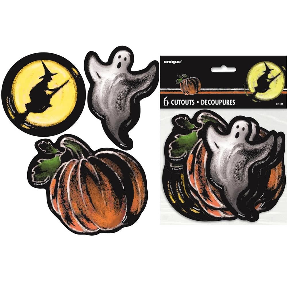 Mini Cutouts 6pk Ghostly Halloween Witch Pumpkin 47499