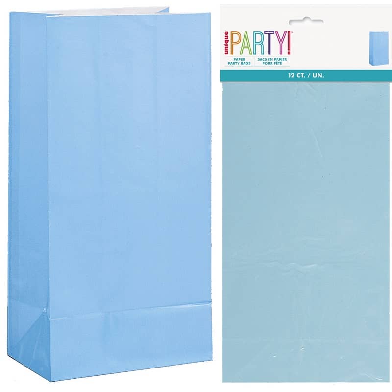Paper Party Bags 8pk Powder Blue 59002