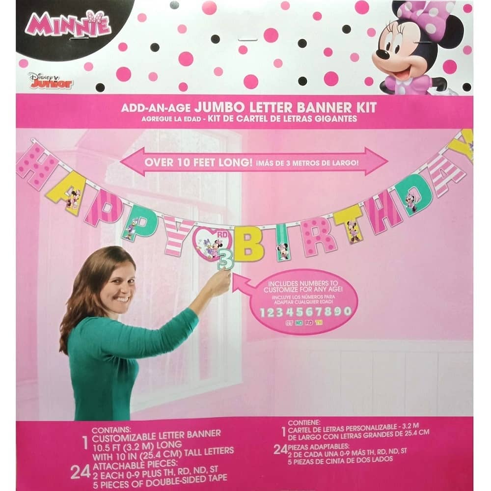Jumbo Banner Kit Disney Minnie Mouse Personalised 120314
