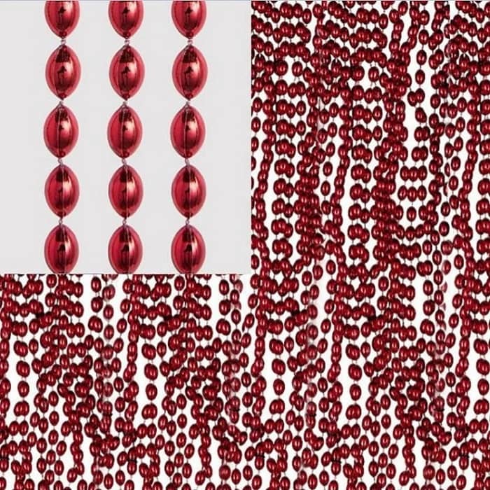 Red Bead Necklaces (Bulk Pack Of 50)