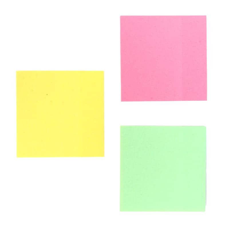 Sticky Notes 75mm 3pk (240 Sheets) Green Pink Yellow Colours 189649