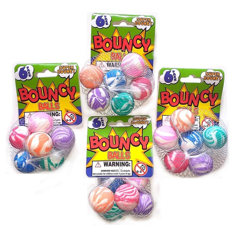 Small Bouncy Balls 6pk Multi-colour Party Favours 236435
