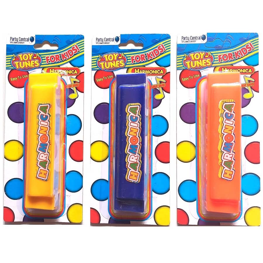 Toy Harmonicas 3pk Yellow Blue Orange 242405-3
