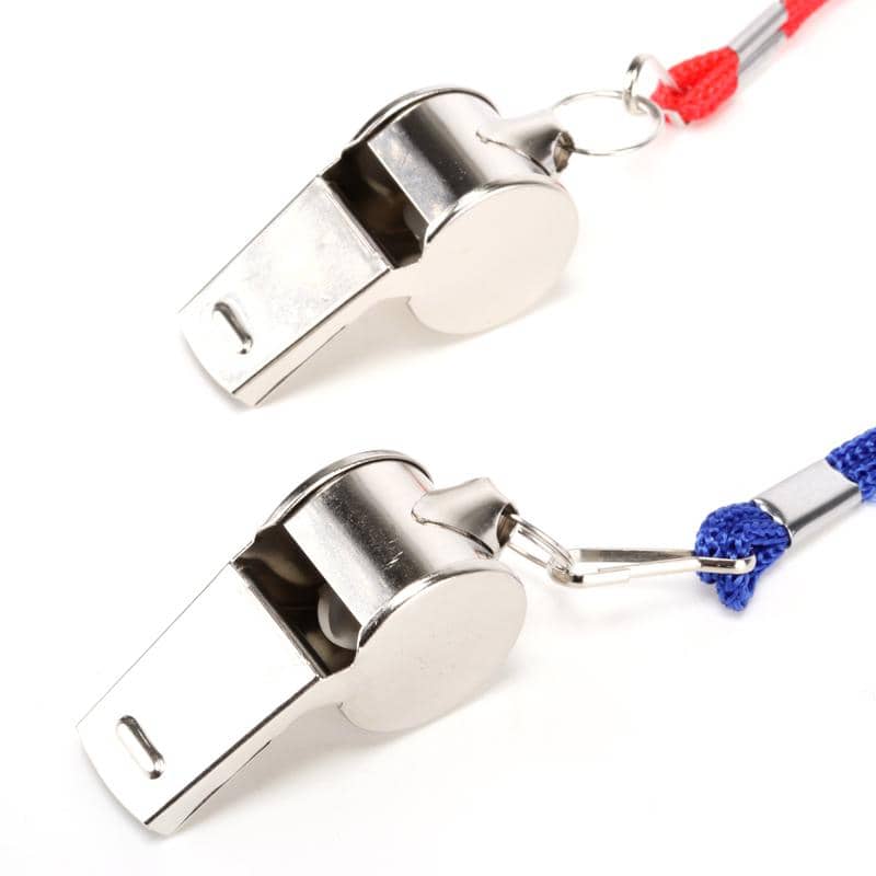 Metal Whistles 2pk With Red And Blue Cord 242429