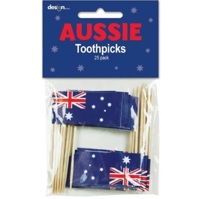 Toothpicks 25pk Australian Flag Picks Australia Day E7175