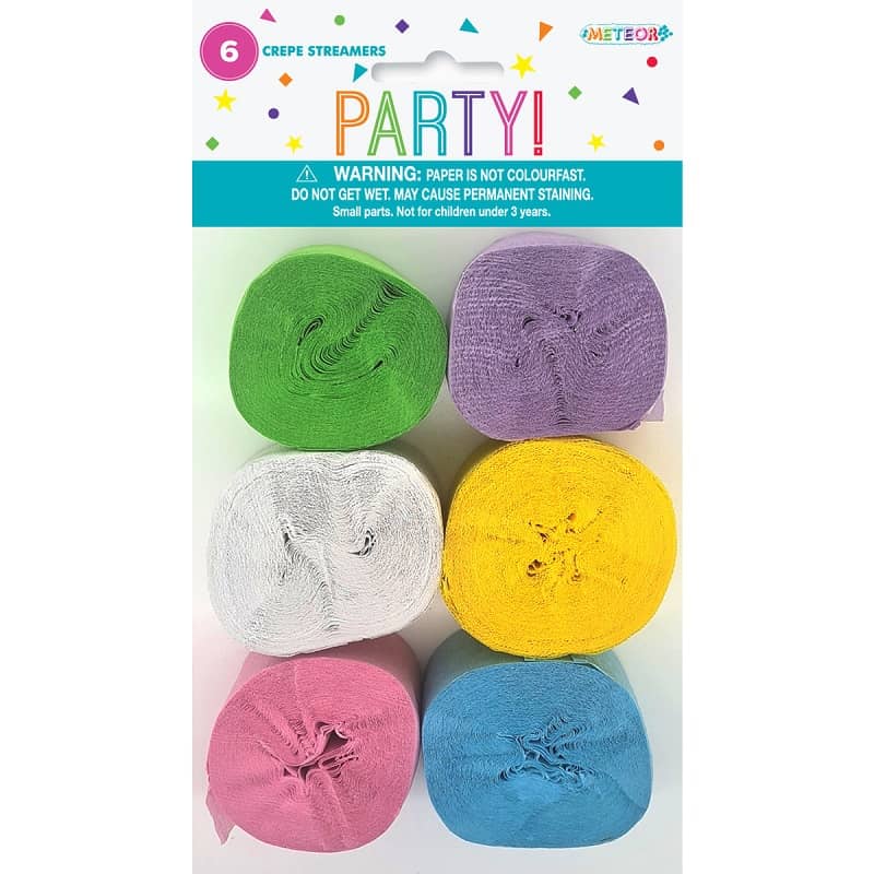 Pastel Crepe Paper Streamers Party Decorations MFST-6A