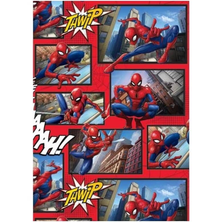 Spider-Man Gift Wrap Red 1 Sheet Folded