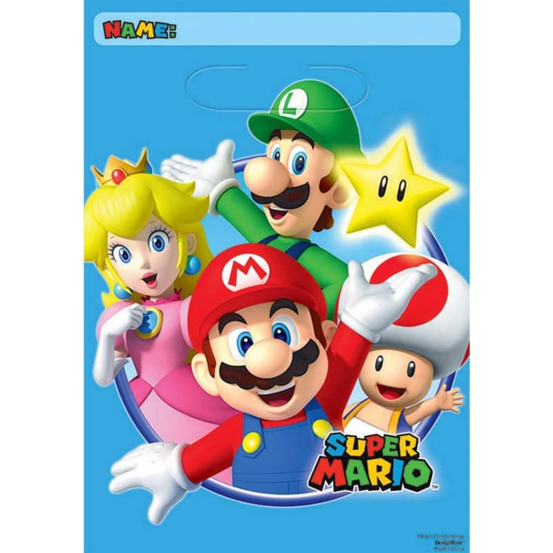 Super Mario Bros. Plastic Party Bags 8pk